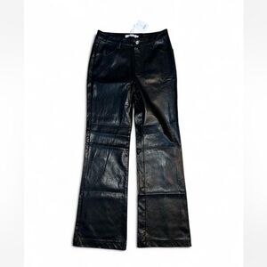 Adika Shiny Black Leather-Style Pants NWT Size M